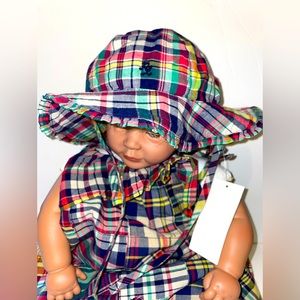 Ralph Lauren plaid romper and matching hat